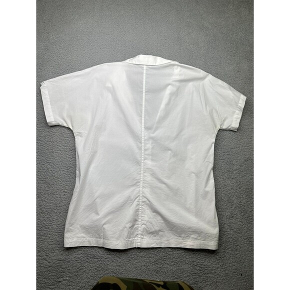 Eileen Fisher 168$ Petite large white button down short sleeve organic cotton - Picture 6 of 7